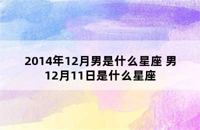 2014年12月男是什么星座 男12月11日是什么星座